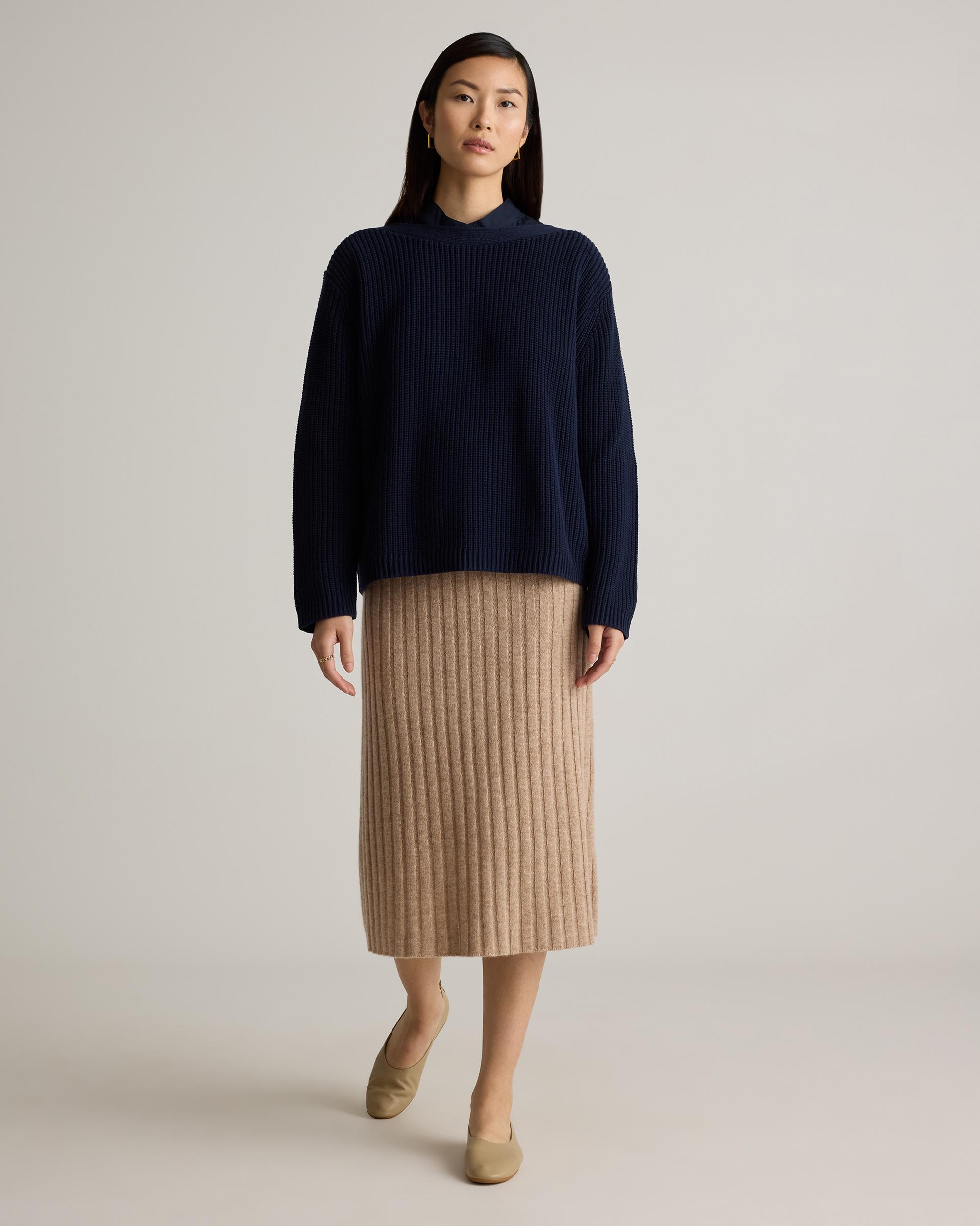 Quince | Women's Fisherman Boatneck Sweater Size XL, Organic Cotton Product Image