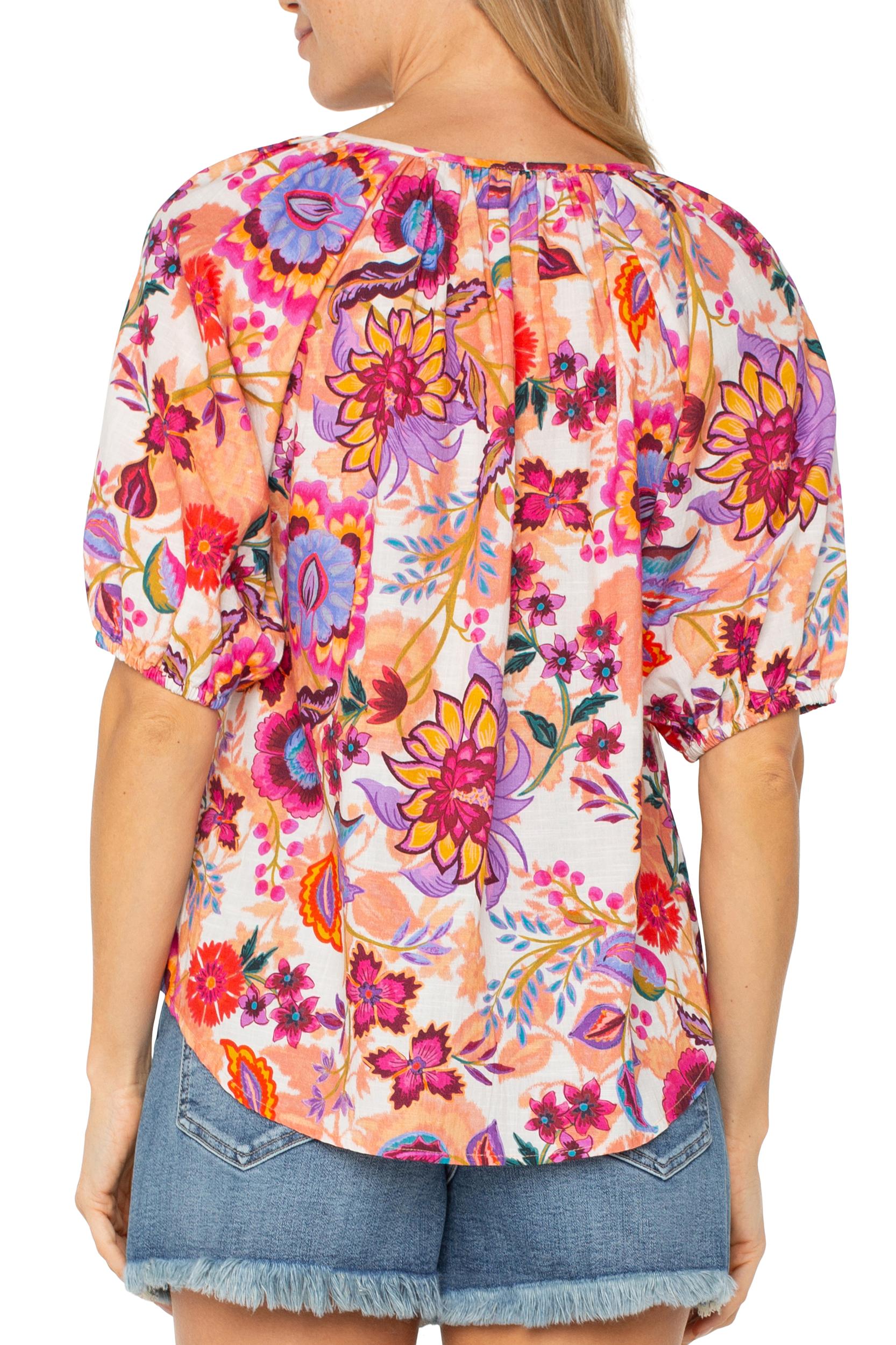 Button Front Shirred Woven Top Product Image