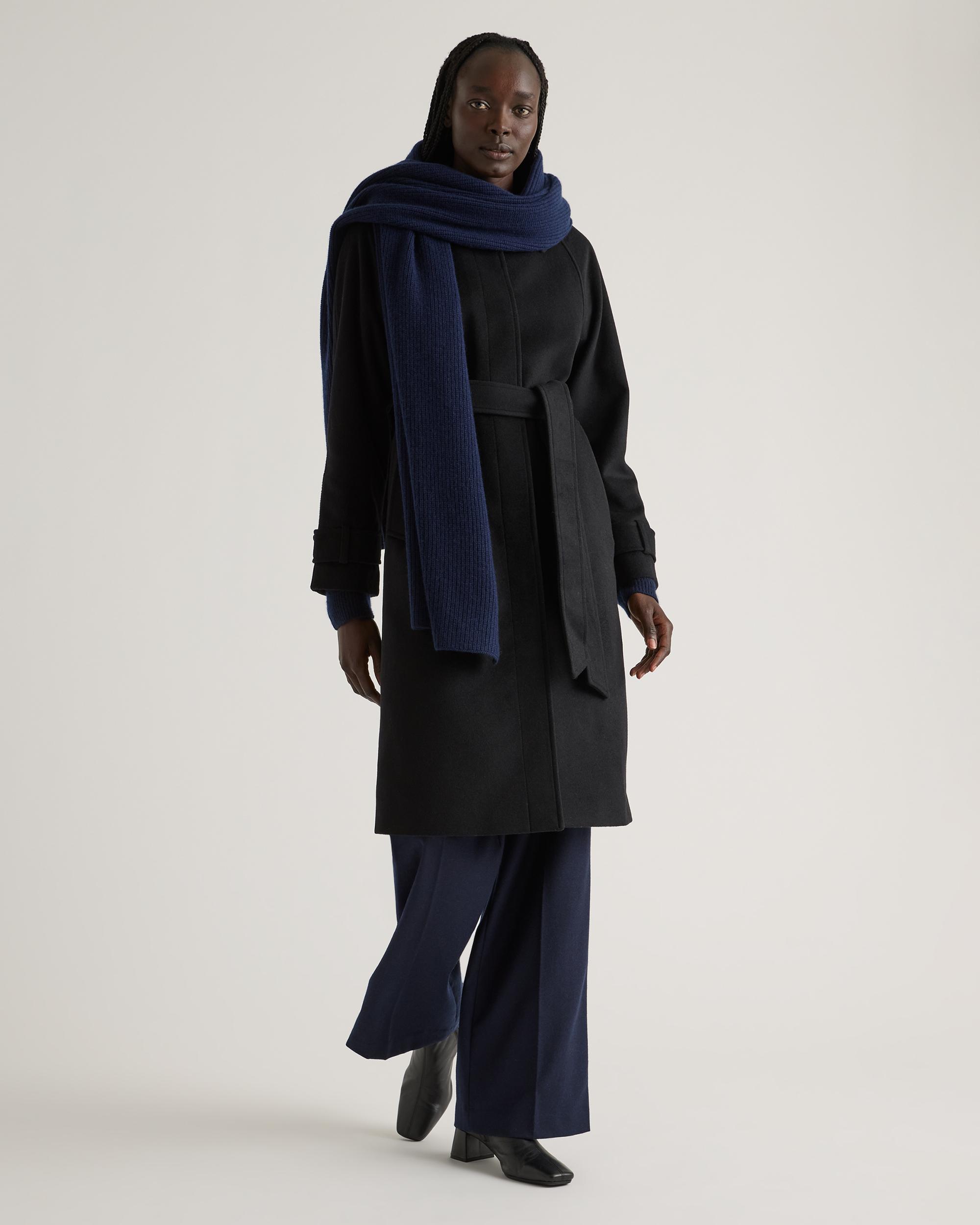 Quince | Women's Italian Wool Belted Point Collar Coat Size XL, Wool/Nylon Product Image