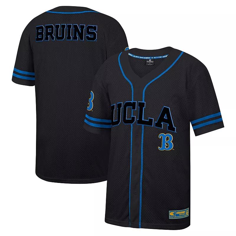 Men's Colosseum Black UCLA Bruins Free Spirited Mesh Button-Up Baseball Jersey, Size: Large Product Image