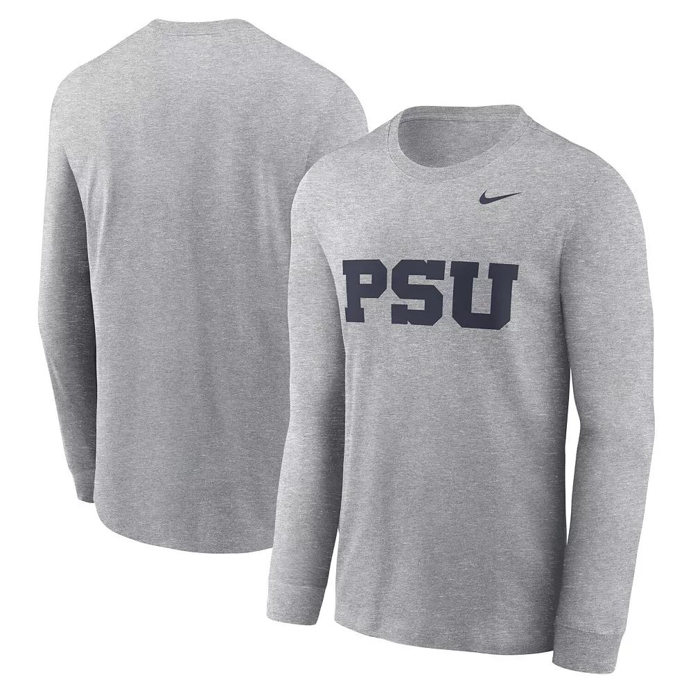 Men's Nike Heather Gray Penn State Nittany Lions Alternate Logo Long Sleeve T-Shirt, Size: 2XL, Grey Product Image