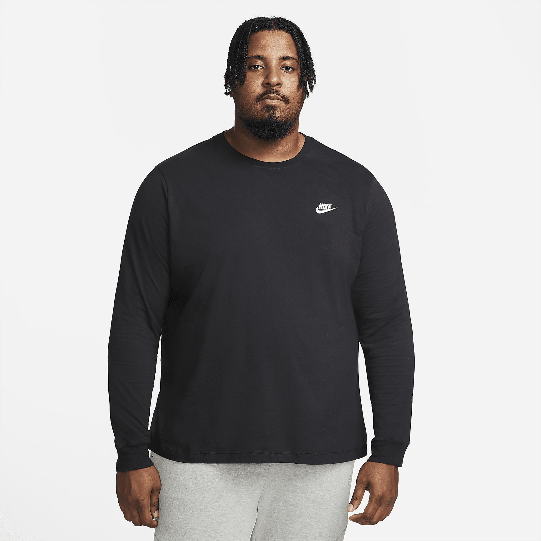 Mens Nike Sportswear Club Long-Sleeve T-Shirt | AR5193-010 Product Image