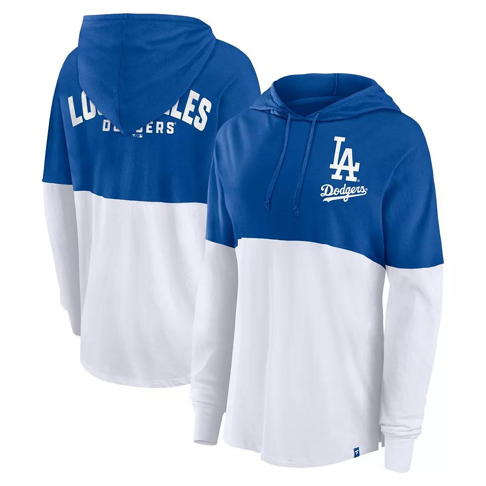 Women's Fanatics Royal/White Los Angeles Dodgers Backup Option Pullover Hoodie, Size: Small, Blue Product Image
