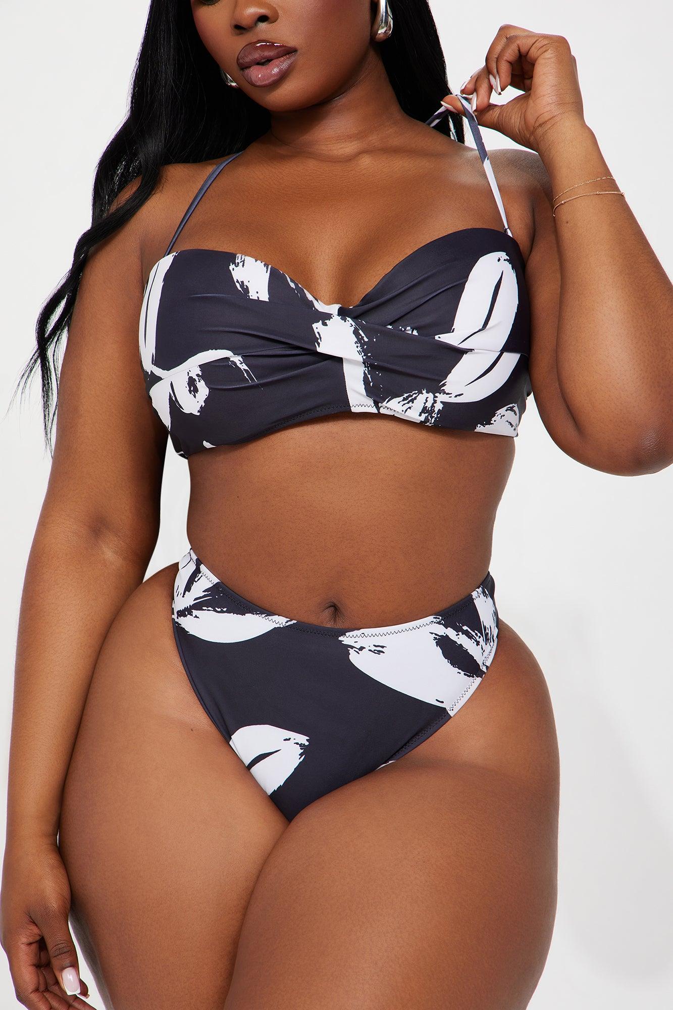 Betty 3 Piece Bikini Set - Black/White Product Image
