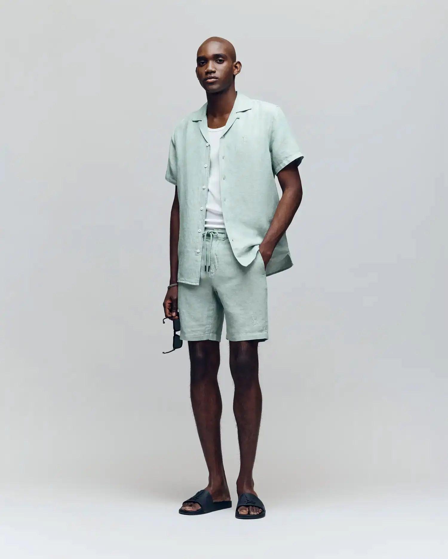 MENS WINDCREST LINEN BLEND DRAWSTRING SHORT - B6R474C200 Male Product Image