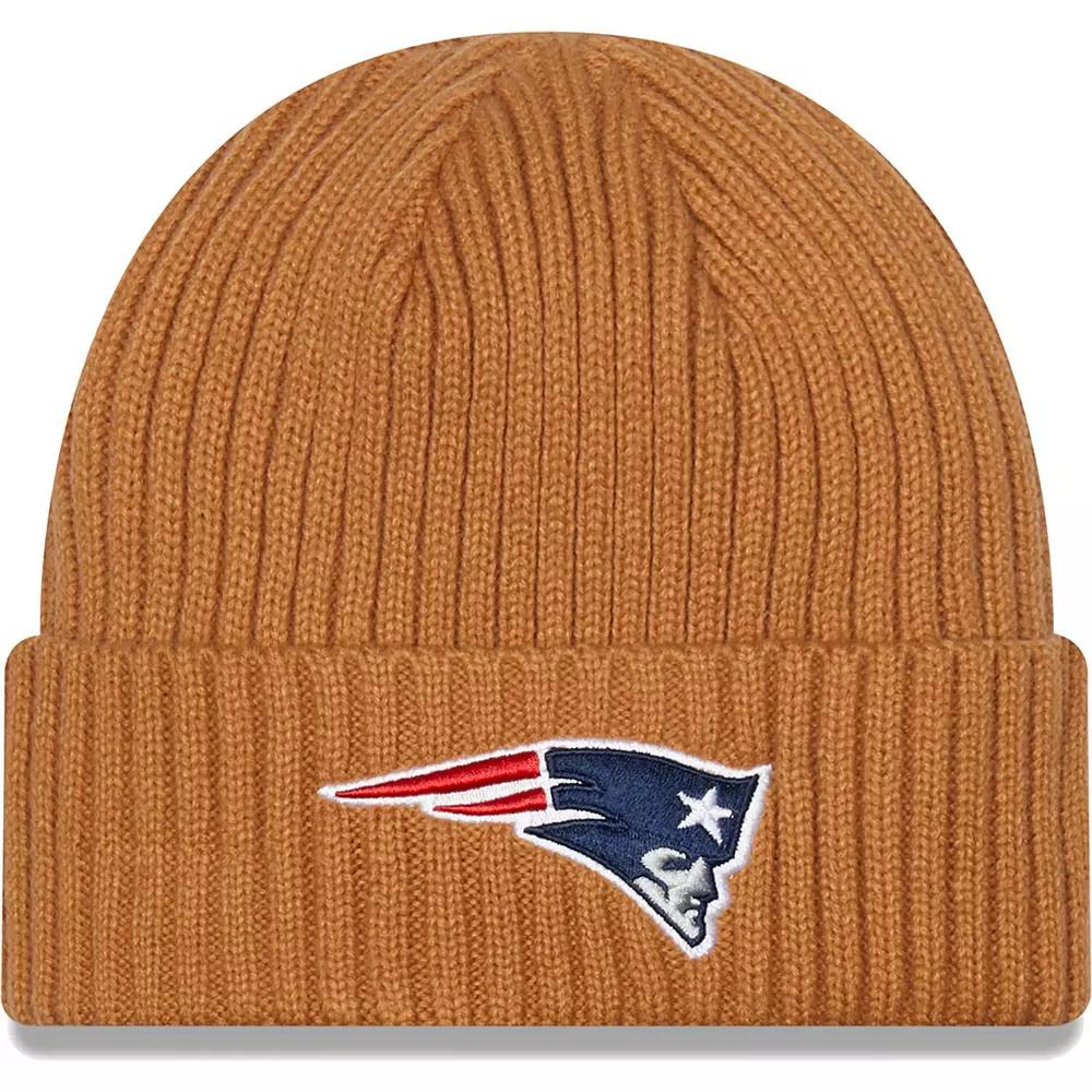 Men's New Era Brown New England Patriots Core Classic Cuffed Knit Hat Product Image