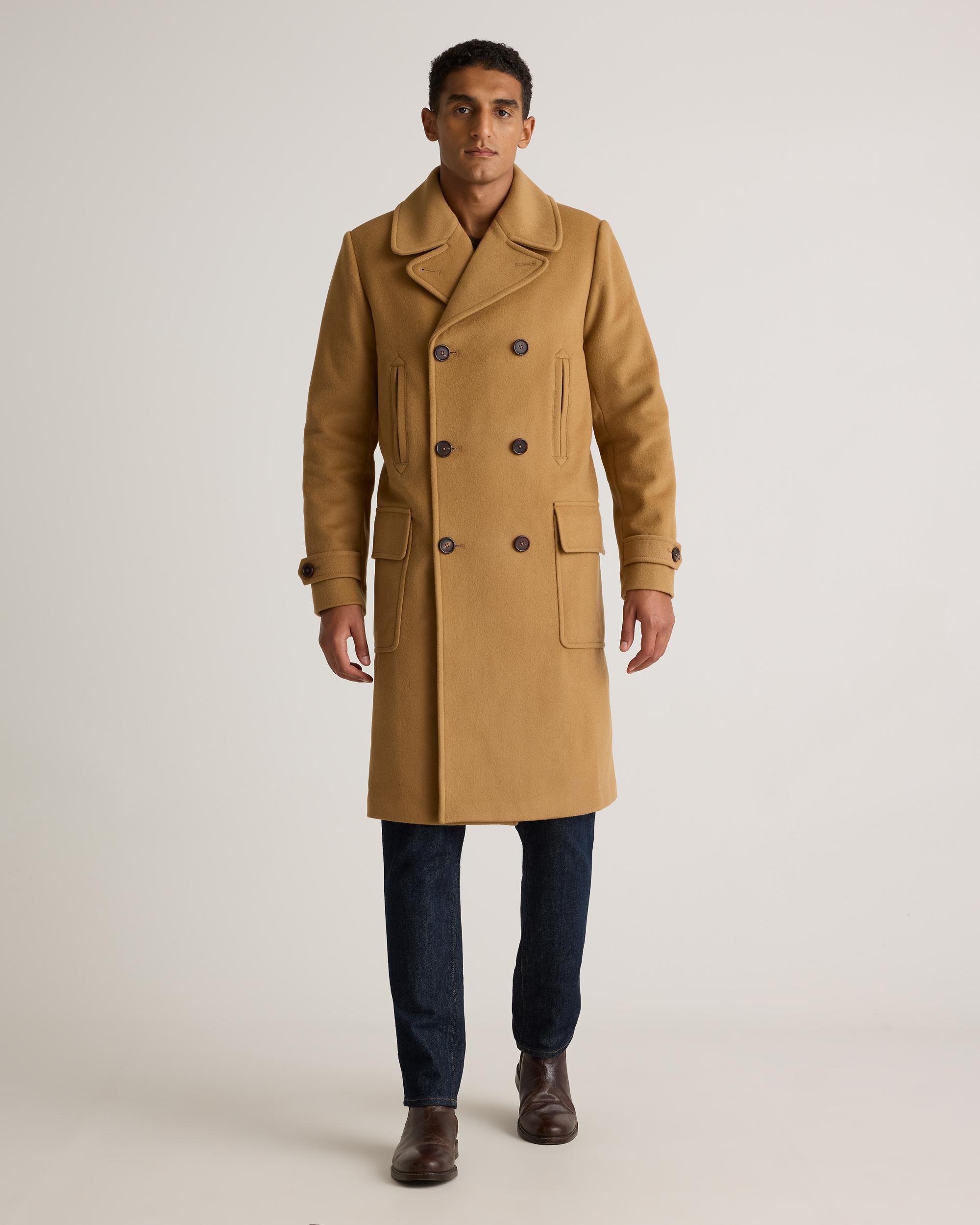 Quince | Men's Italian Wool Double-Breasted Officer Topcoat Size XL, Wool/Nylon Product Image