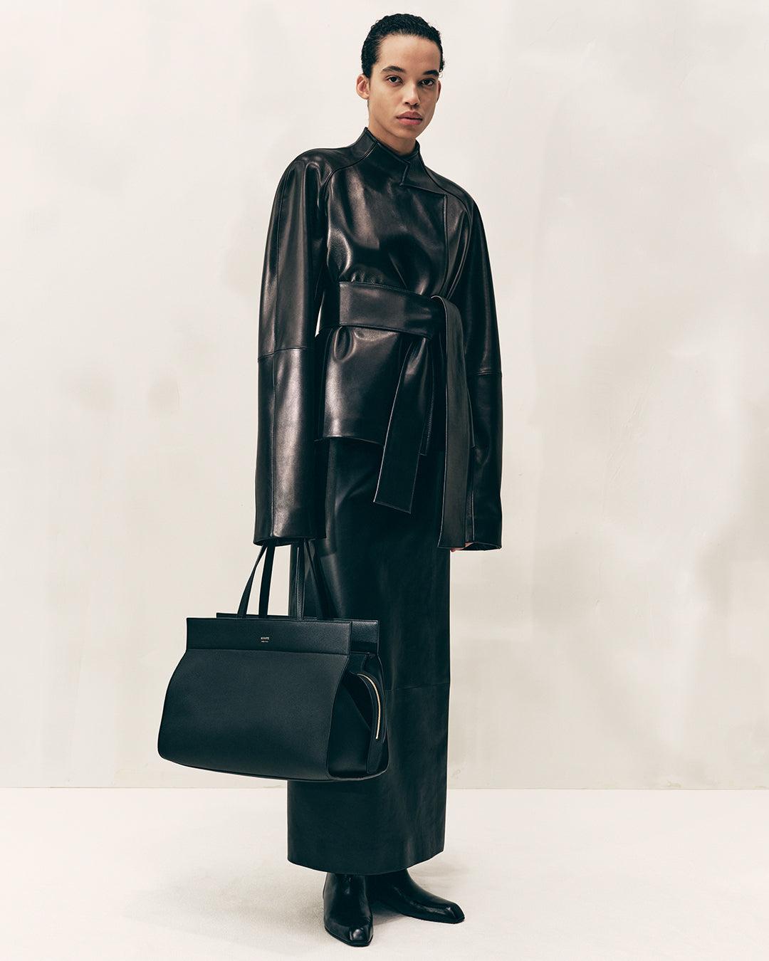 Edith Jacket in Black Leather Product Image