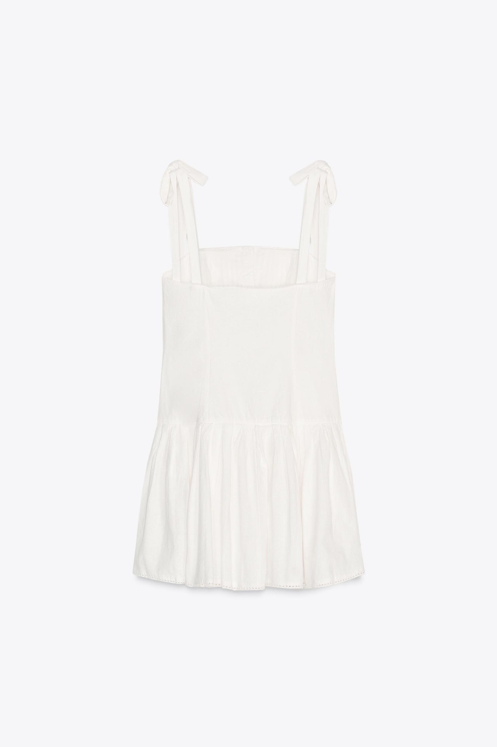 SMOCKED AND PLEATED SHORT DRESS Product Image