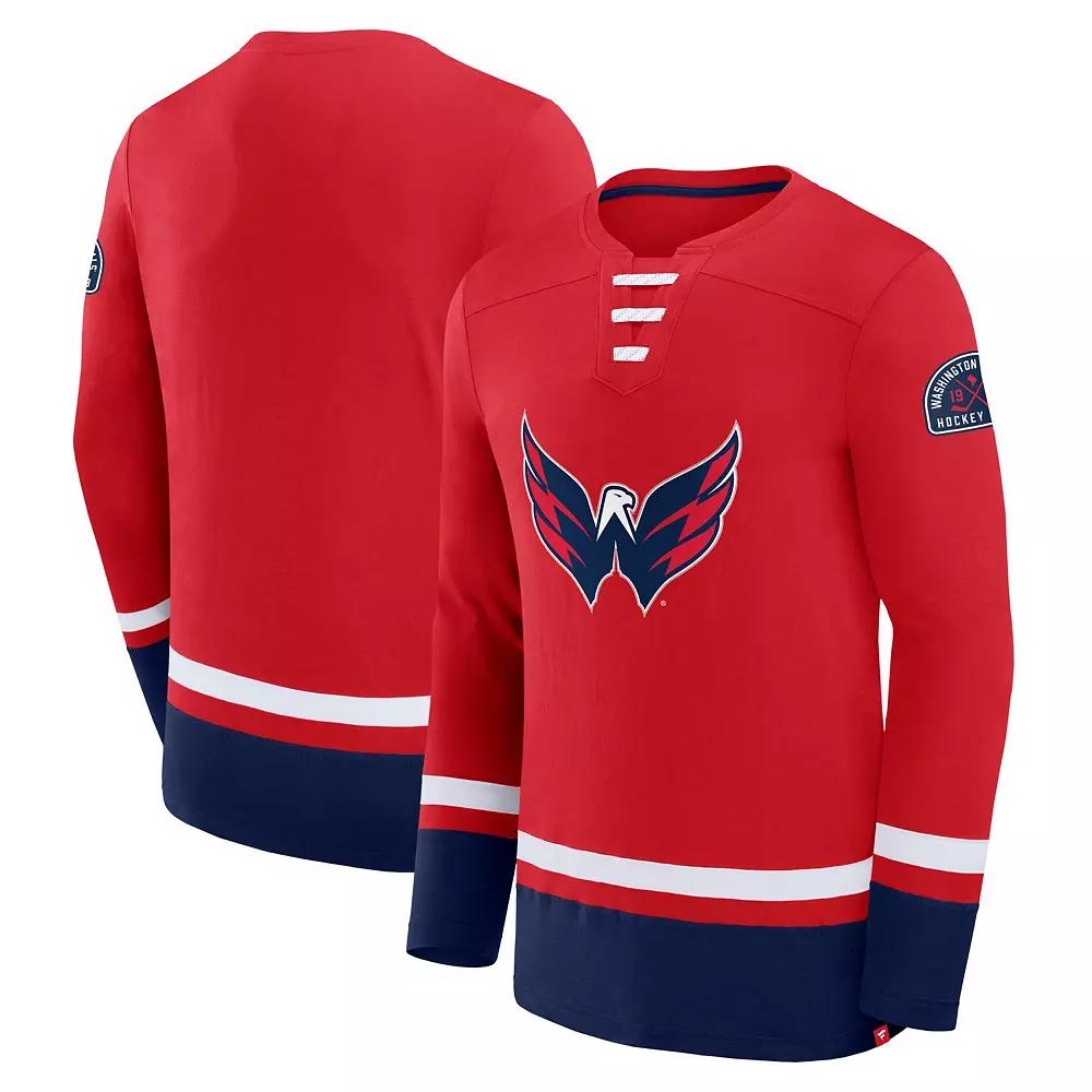 Men's Fanatics Red Washington Capitals High Point Long Sleeve T-Shirt,  Product Image