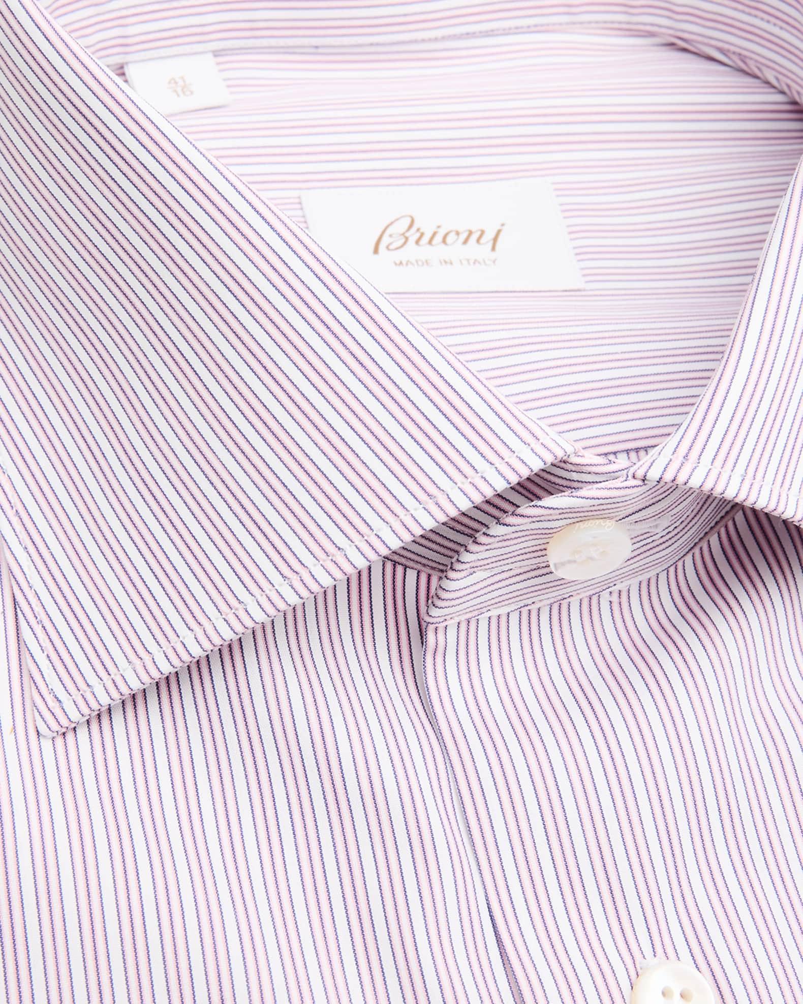 Men's Cotton Multi-Stripe Classic Fit Dress Shirt Product Image