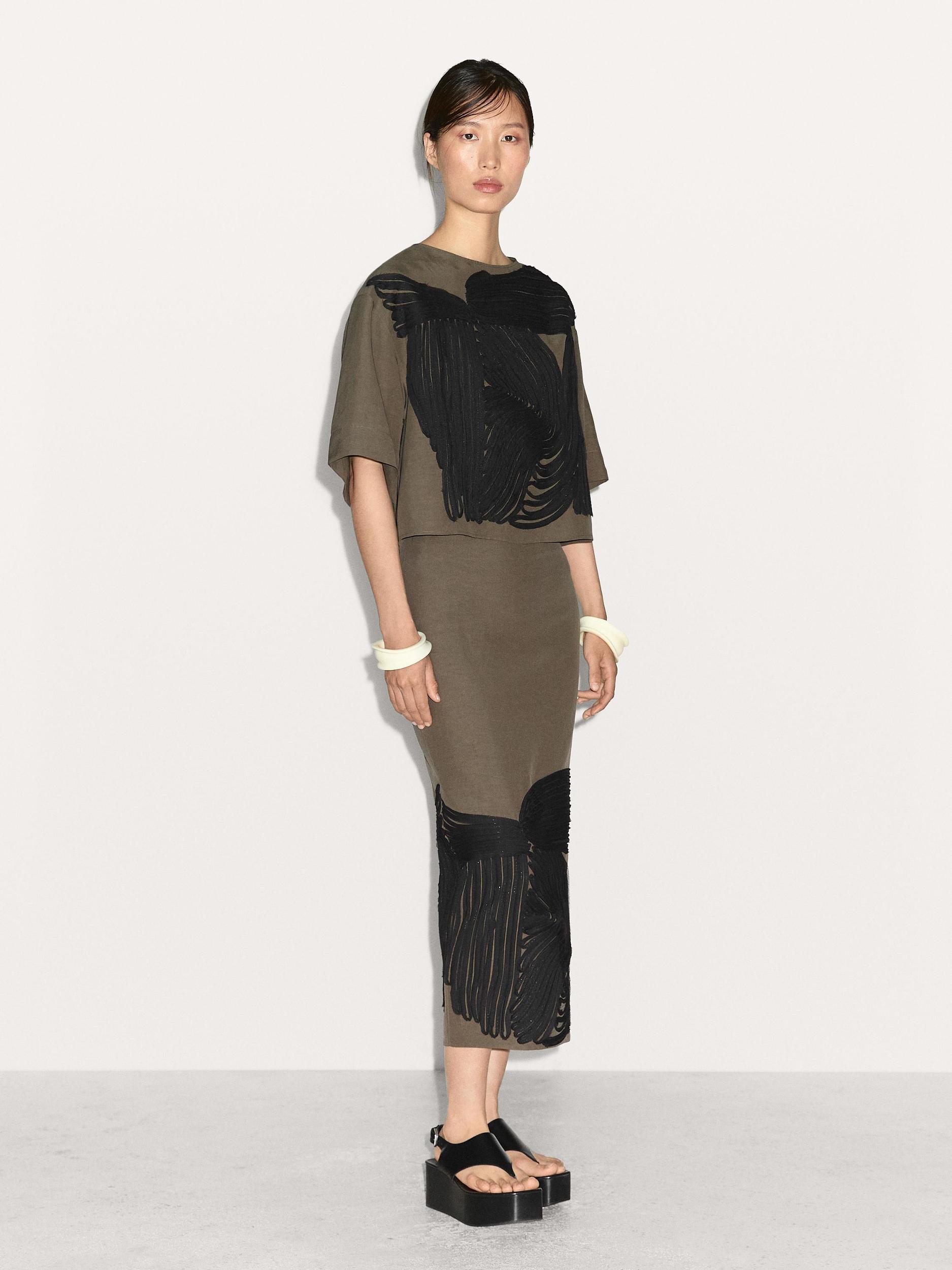 Midi skirt with contrasting trims Product Image