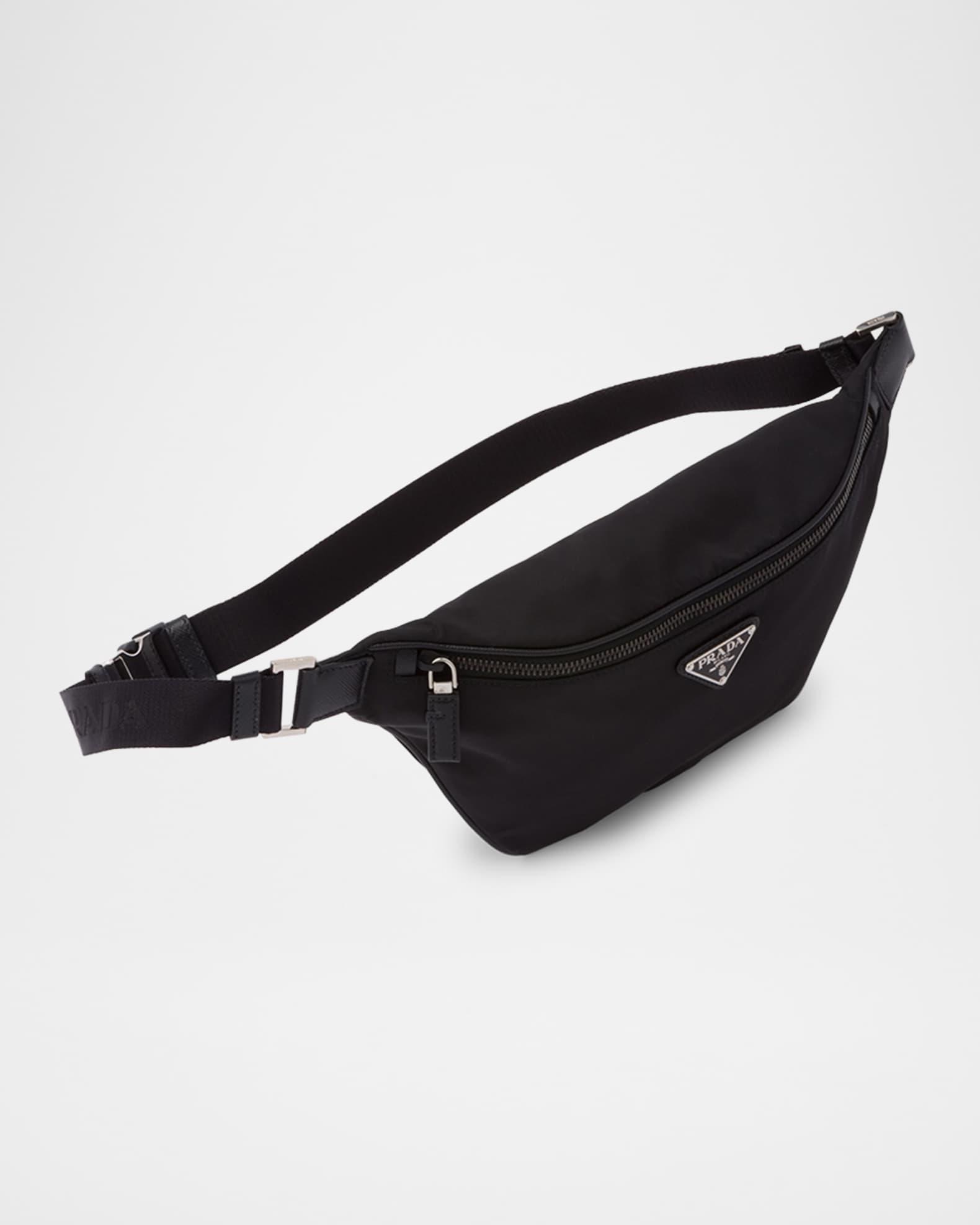 Men's Re-Nylon and Saffiano Leather Belt Bag Product Image