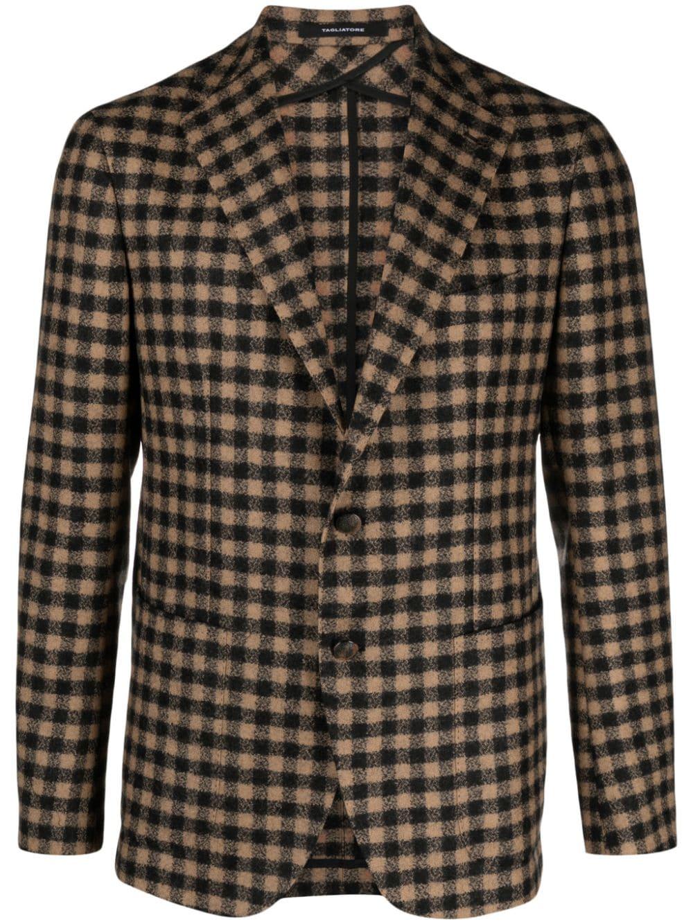 Tagliatore Textured Check Taupe Blazer Product Image