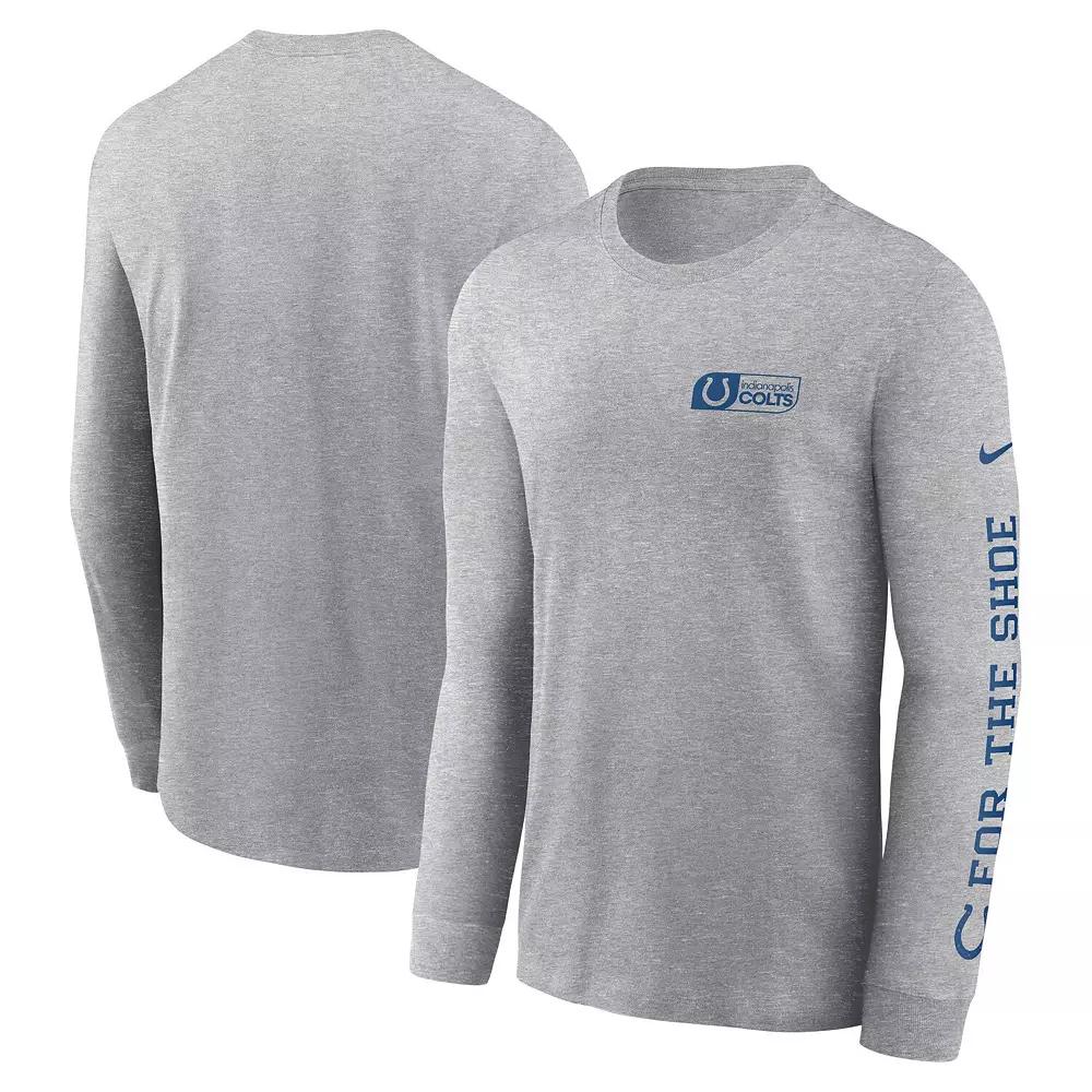 Men's Nike Heather Gray Indianapolis Colts All Out Long Sleeve T-Shirt,  Product Image