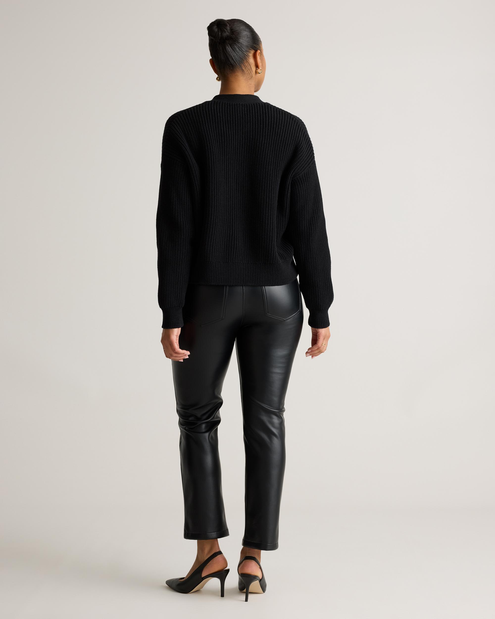 Quince | Women's Vegan Leather Straight Leg Pants Recycled Polyester Product Image