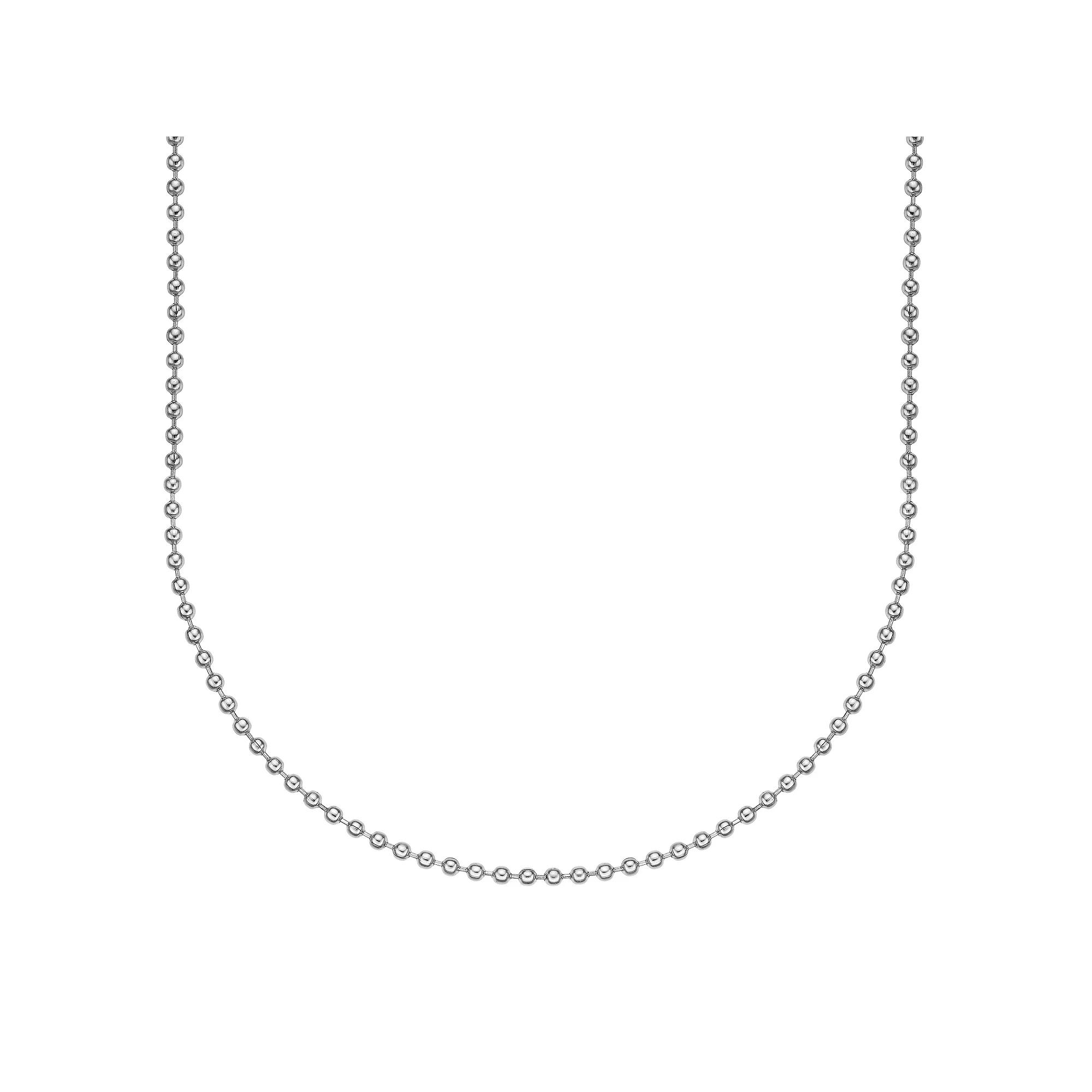 Mens LYNX Stainless Steel Bead Chain Necklace Product Image