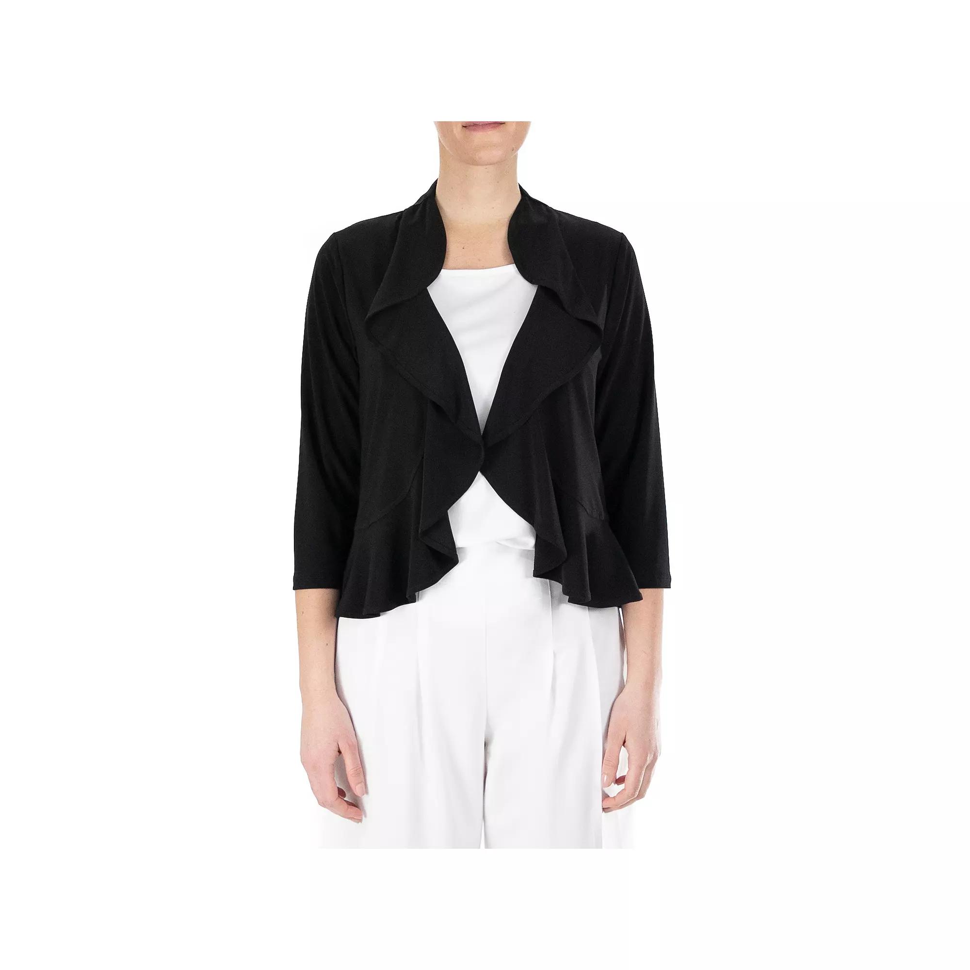 Women's Nina Leonard Draped Sheer Back Bolero,  Product Image