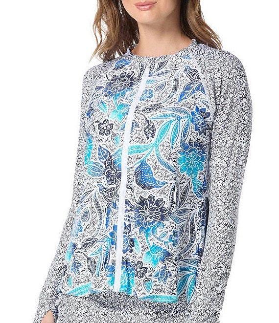 Beach House Samoan Floral Empower Scoop Neck Crop Swim Top Product Image