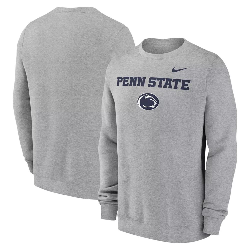 Men's Nike Heather Gray Penn State Nittany Lions Primetime Primary Stack Pullover Sweatshirt, Size: 2XL, Grey Product Image