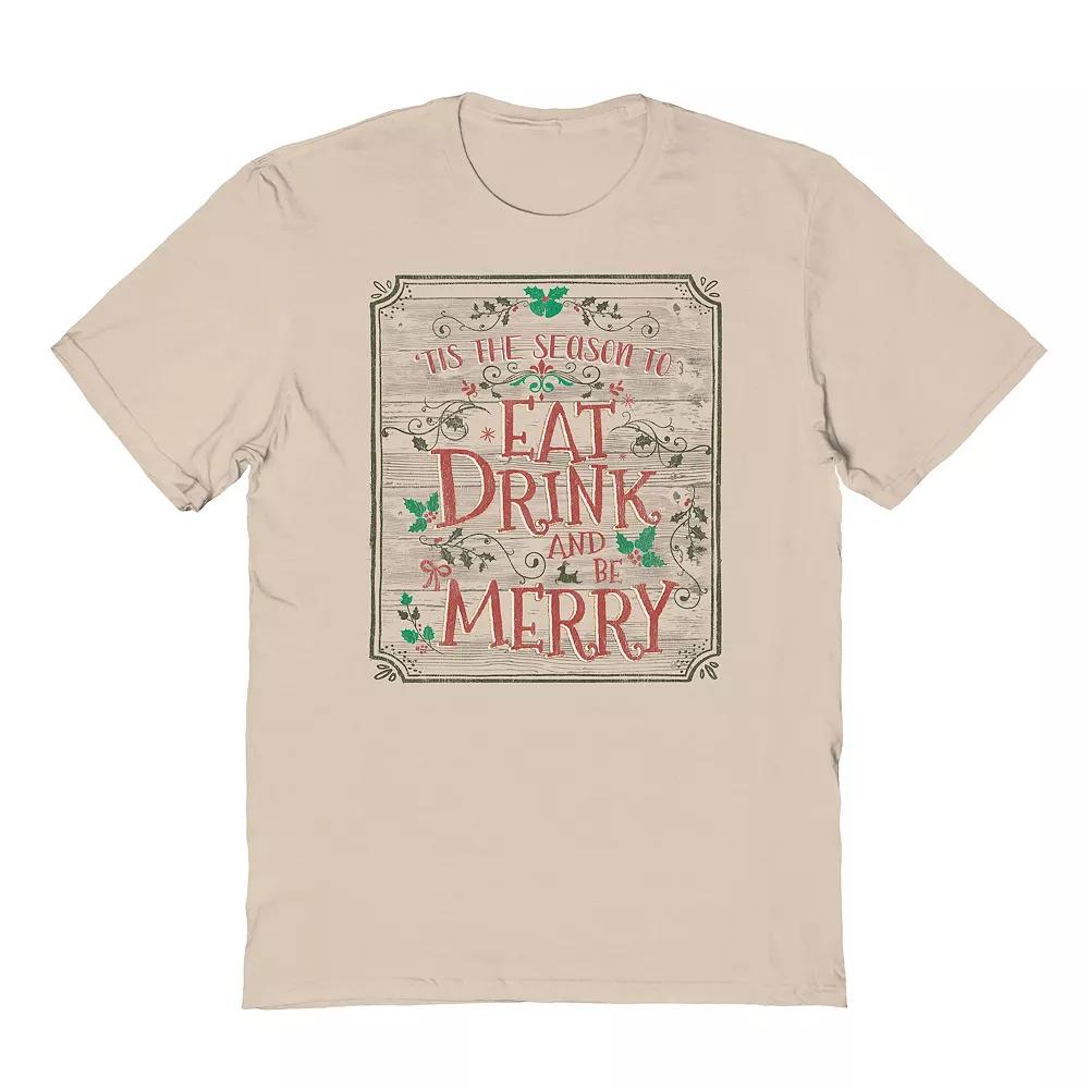 Men's Eat Drink Be Merry Graphic Tee, Women's, Size: Medium, Brown Product Image