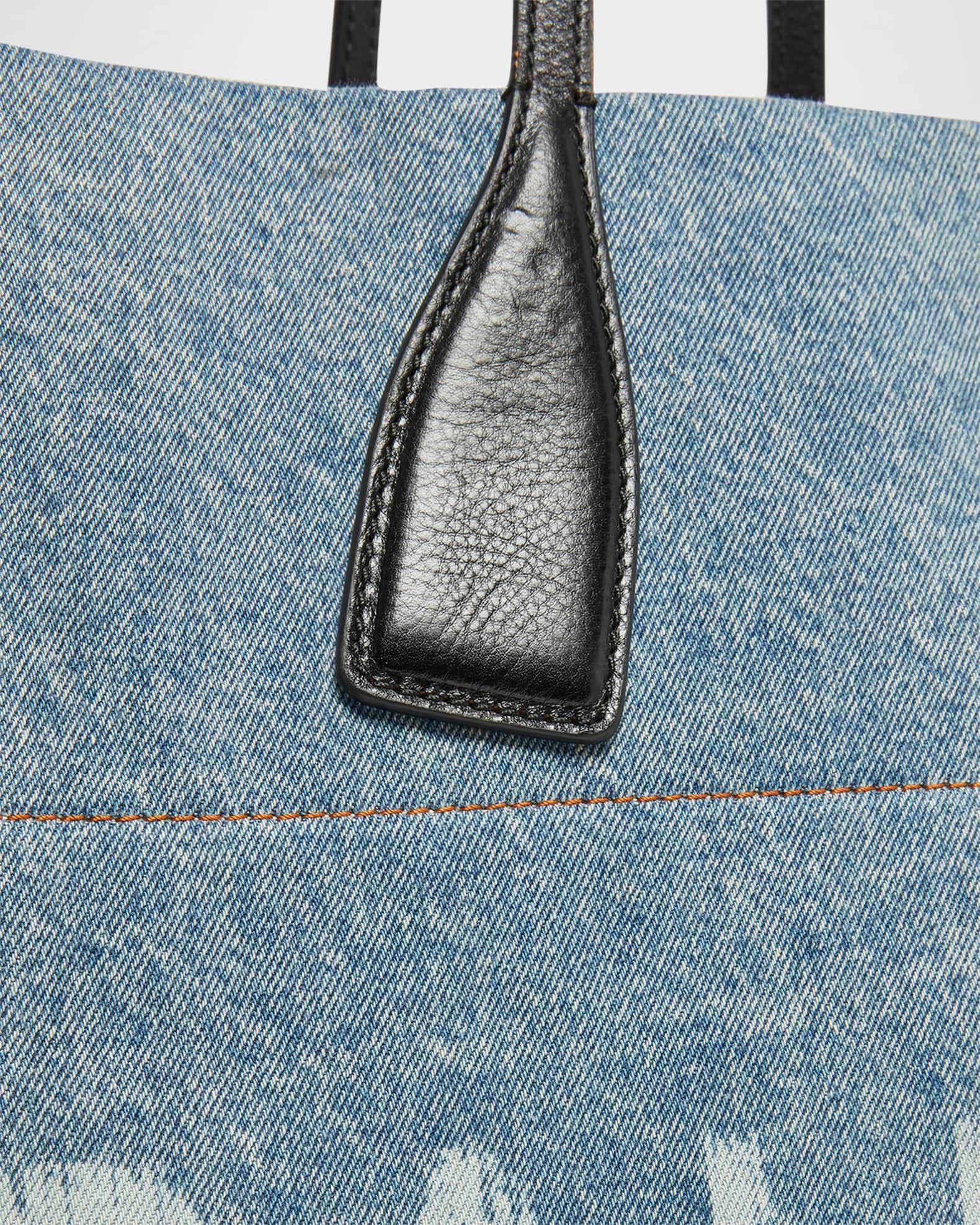 Track Shoulder Bag in Denim and Calfskin Leather Product Image