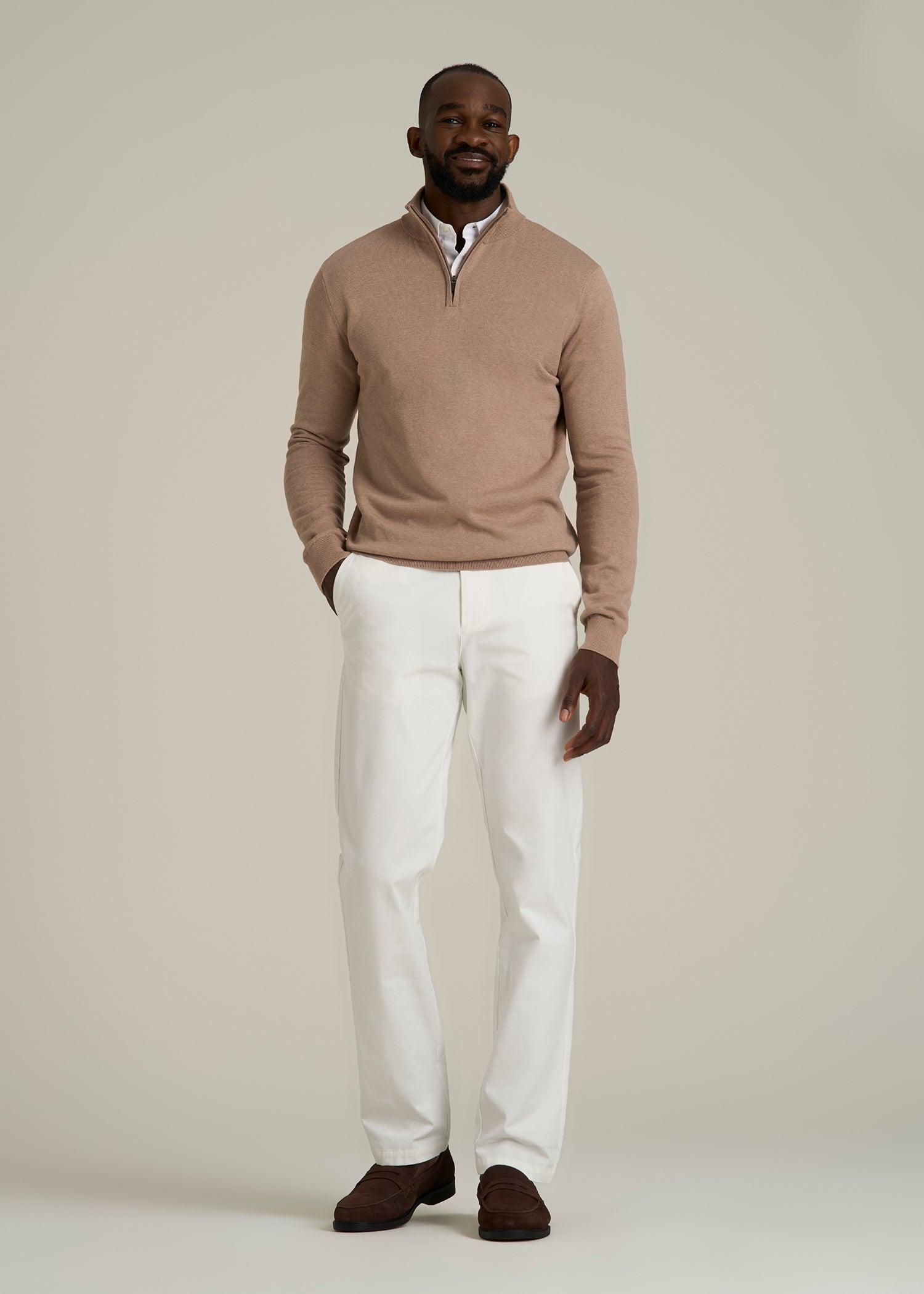 4 Way Stretch Commuter TAPERED Chino Pants for Tall Men in White Alyssum Male Product Image