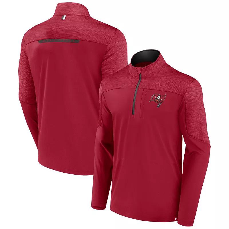 Men's Fanatics Branded Red Tampa Bay Buccaneers Defender Half-Zip Top,  Product Image