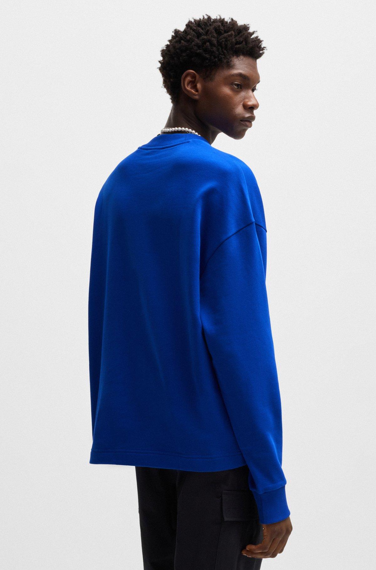 Cotton-terry sweatshirt with Happy HUGO Product Image