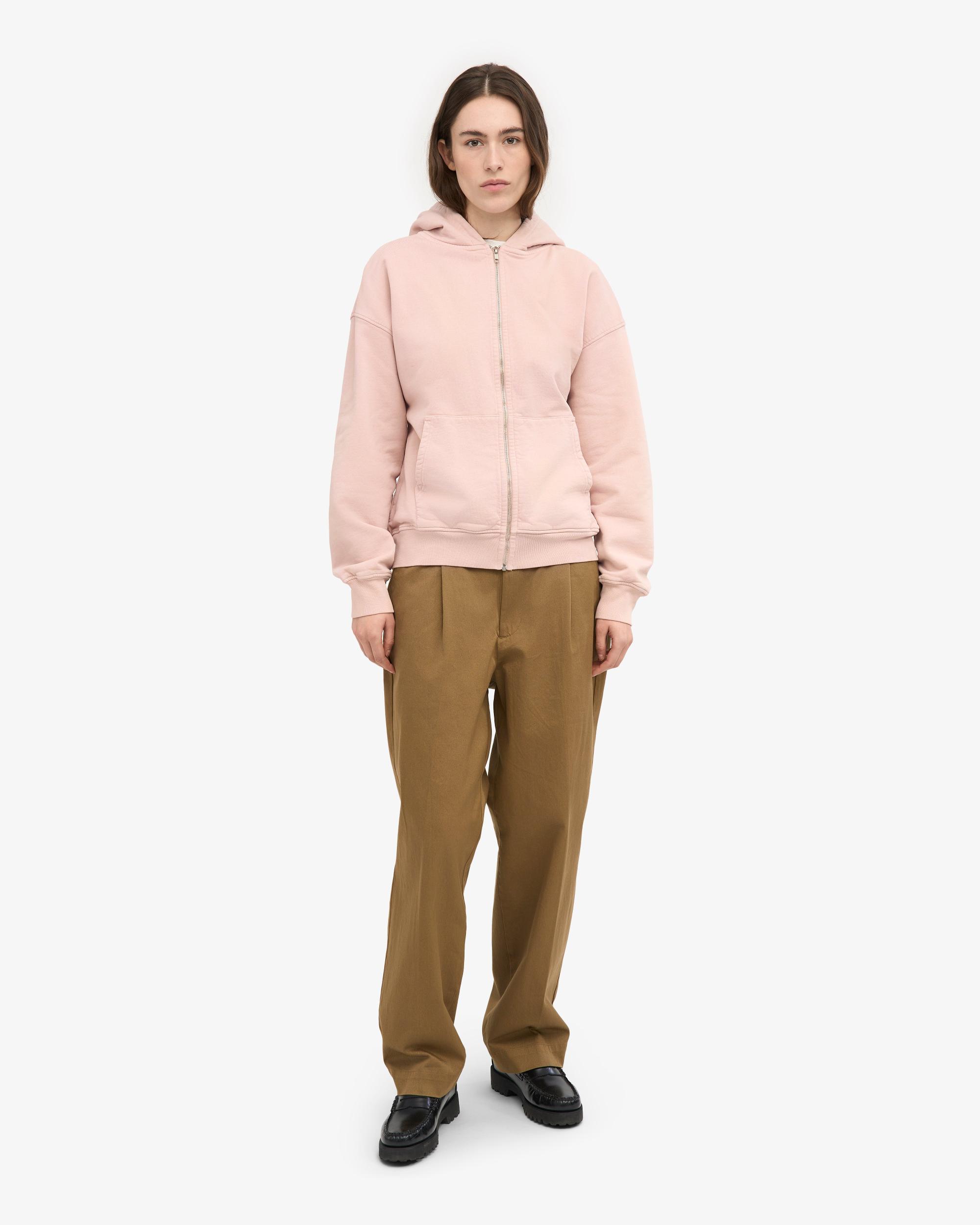 Organic Oversized Zip Hood - Faded Pink Product Image
