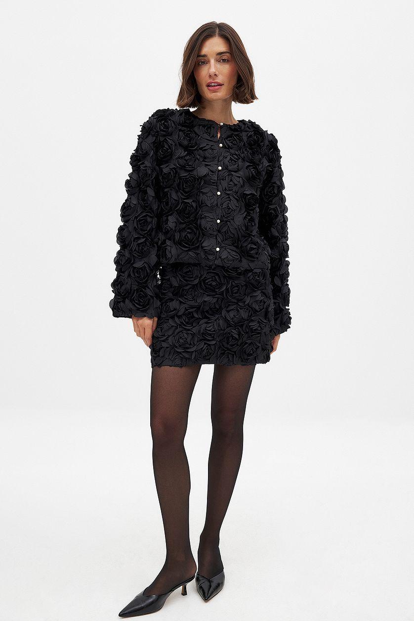 Flower Details Mini Skirt Product Image