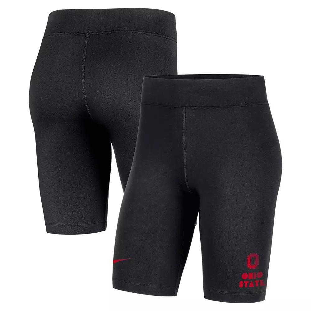 Women's Nike Black Ohio State Buckeyes Essential Tri-Blend Bike Shorts,  Product Image
