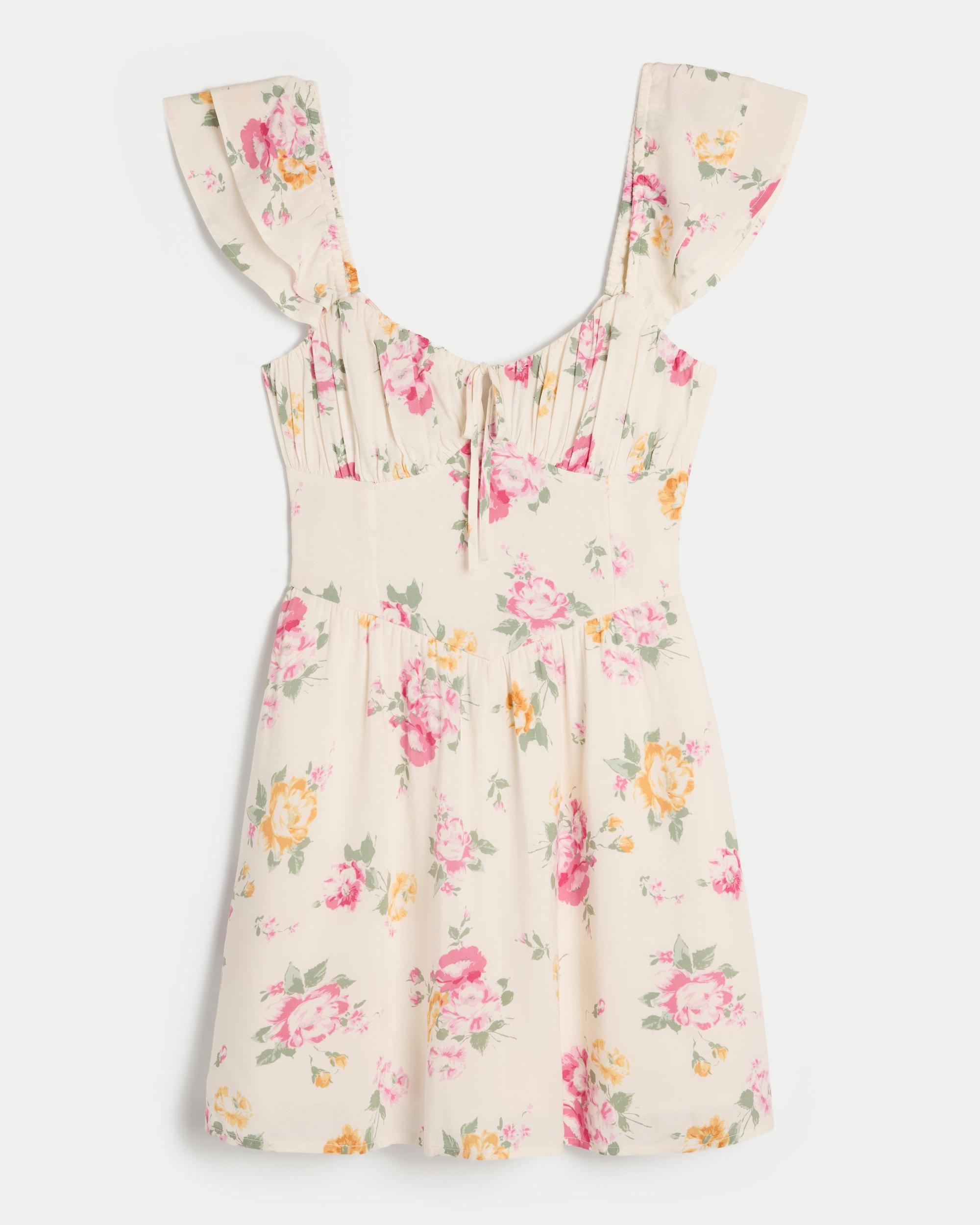 Flutter Sleeve V-Waist Mini Dress Product Image