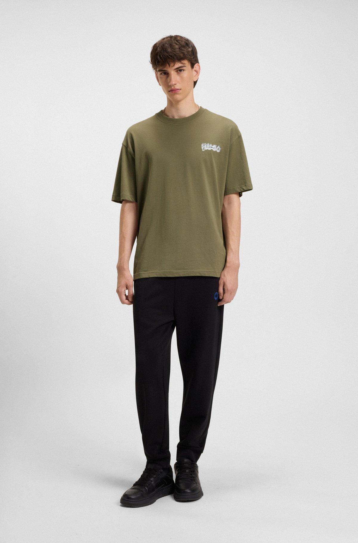 All-gender cotton-jersey T-shirt with logo prints Product Image