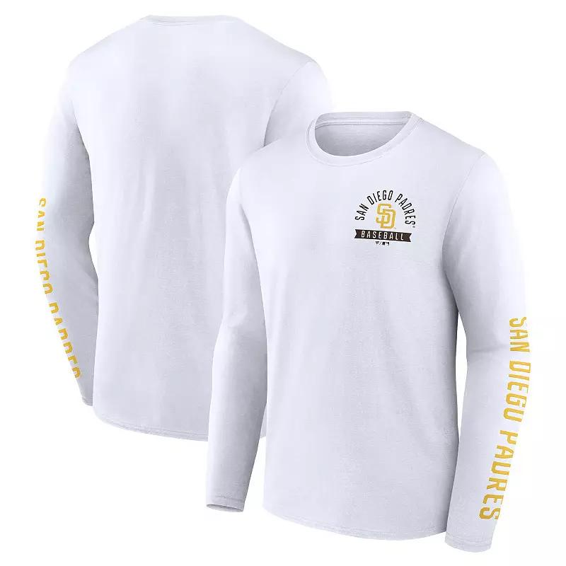 Men's Fanatics White San Diego Padres Press Box Long Sleeve T-Shirt,  Product Image