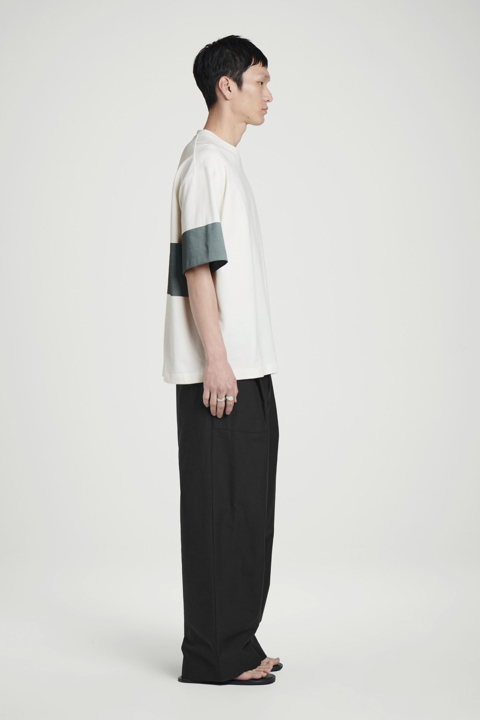 OVERSIZED COLOR BLOCK COTTON T-SHIRT Product Image