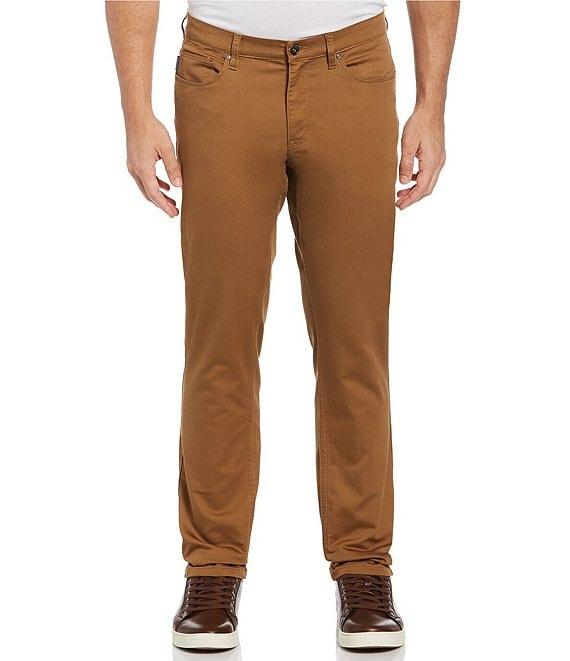 Perry Ellis Slim Fit Flat Front 5-Pocket Stretch Pants Product Image