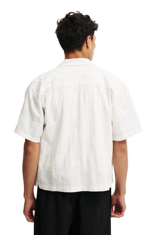 Cotton On Men's Box Fit Short Sleeve Shirt in White Dobby Check at Nordstrom, Size Medium Product Image
