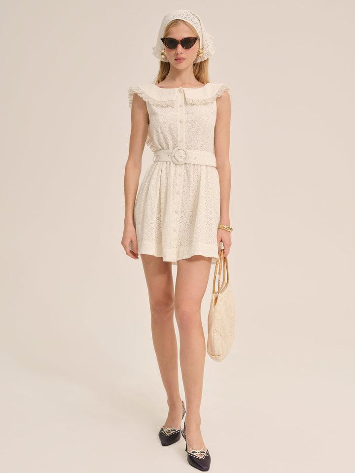 Tea Time Mini Dress — Cream Product Image