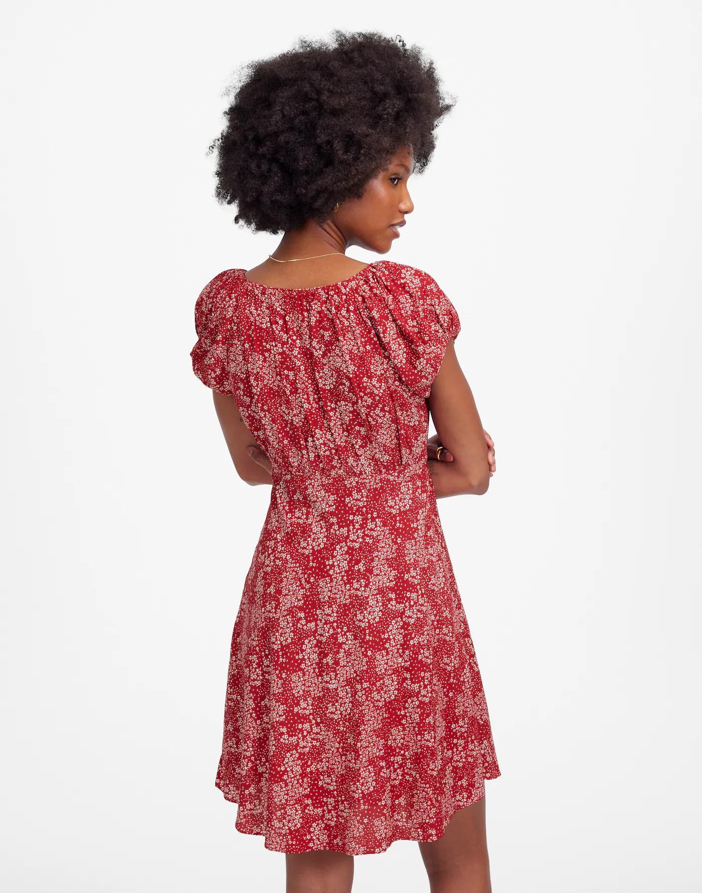 Ruched Scoopneck Mini Dress in Floral Product Image