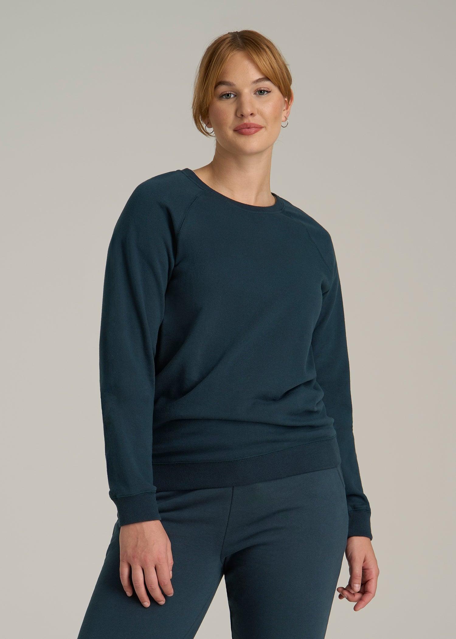 Wearever French Terry Crewneck Sweatshirt for Tall Women in Bright Navy Female Product Image