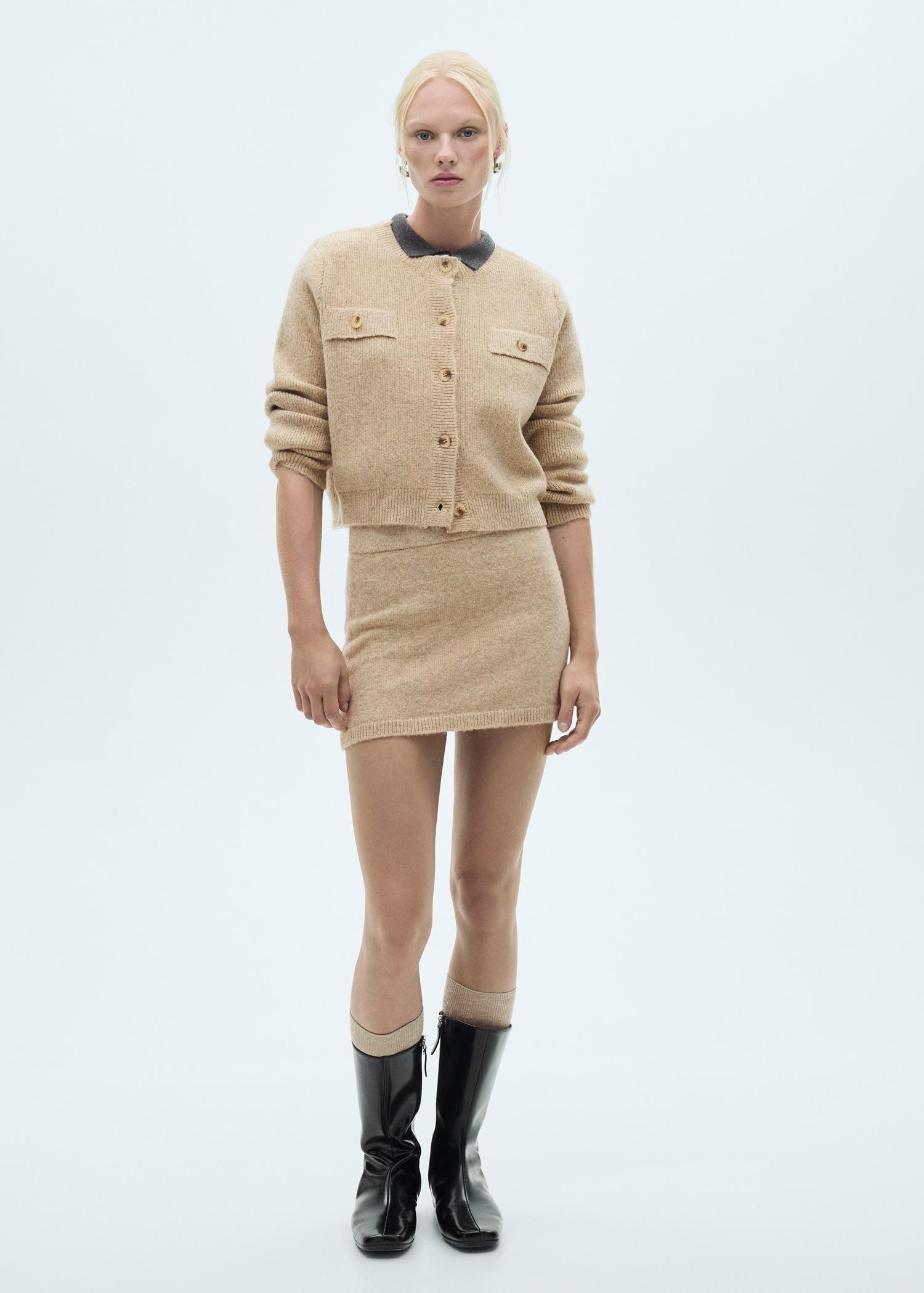 Ribbed knitted cardigan with buttons - Women | MANGO USA Product Image