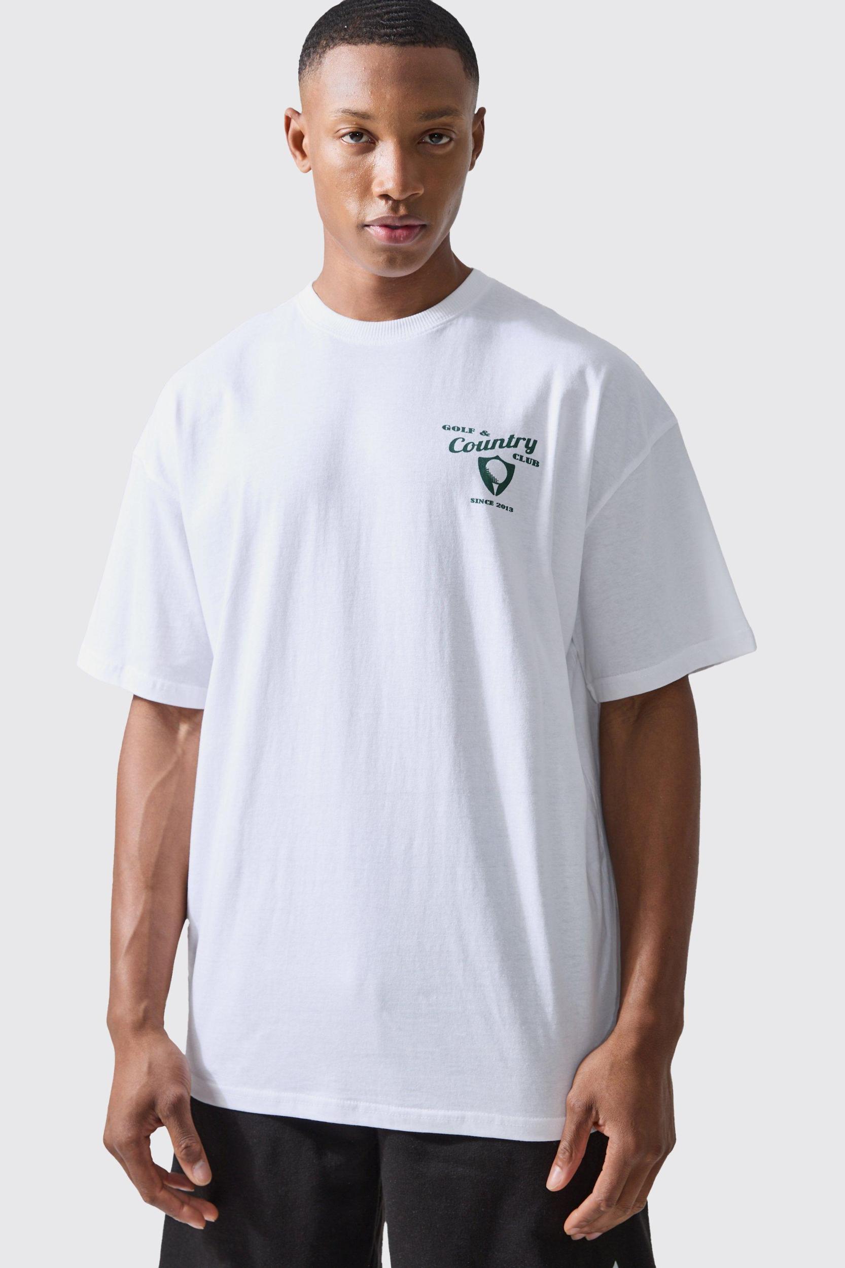 Man Active Golf Country Club Oversized T-shirt | boohooMAN USA Product Image