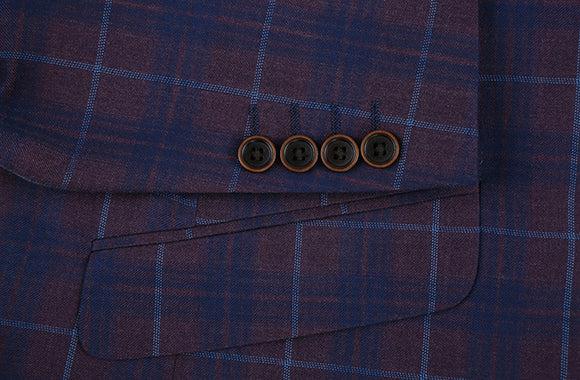 Slim Fit Blazer Glen Plaid in Blue Product Image