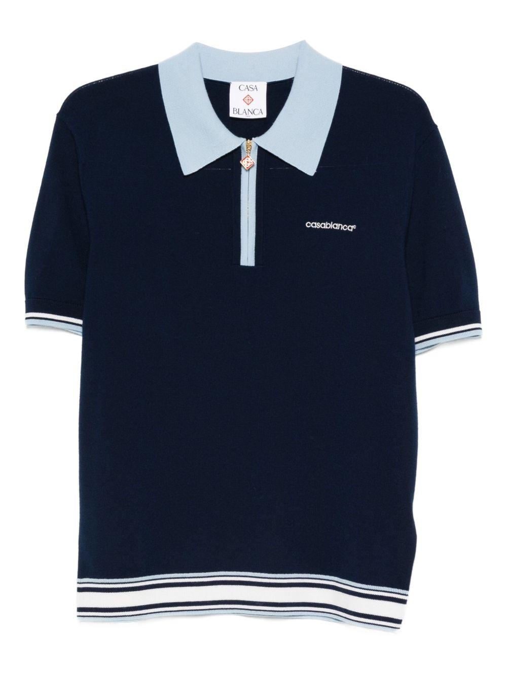 zip-front polo shirt Product Image