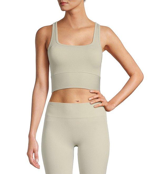 Antonio Melani Active Longline Seamless Ribbed Scoop Neck Sleeveless Sports Bra Product Image