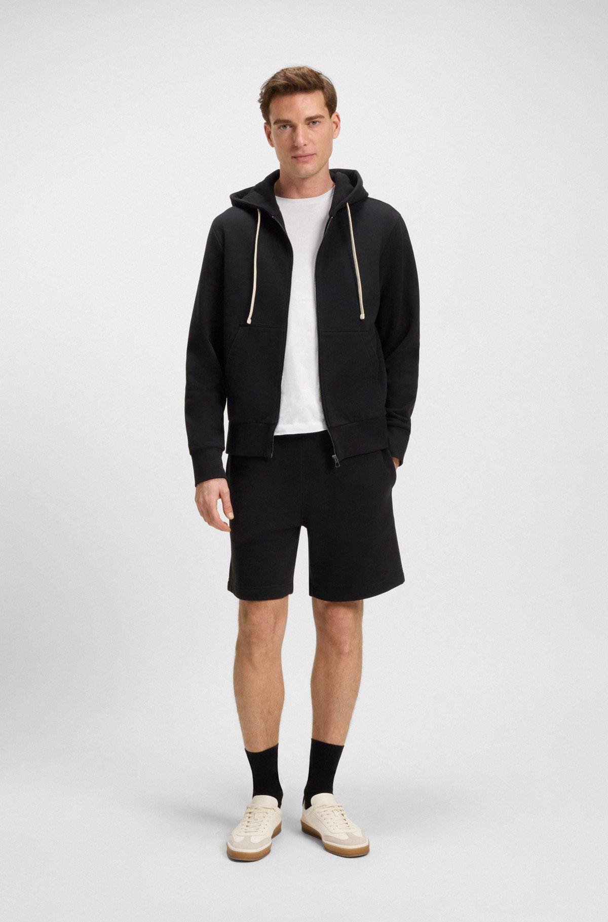 BOSS - BECKHAM x BOSS oversized-fit shorts in cotton terry - Black Product Image