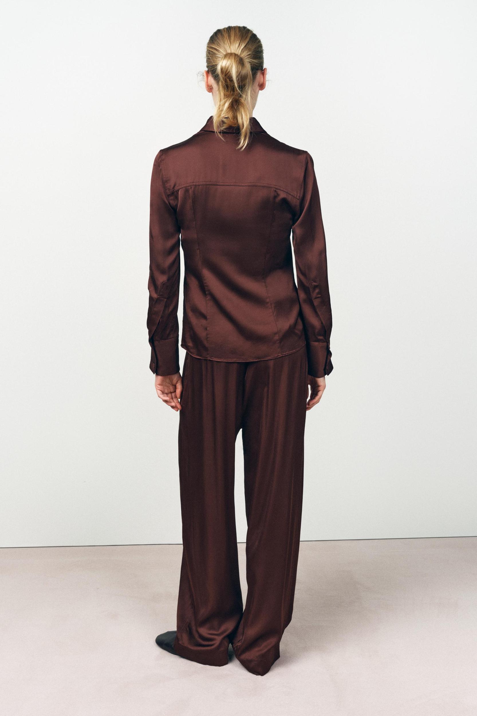 FLOWY SATIN EFFECT SHIRT Product Image