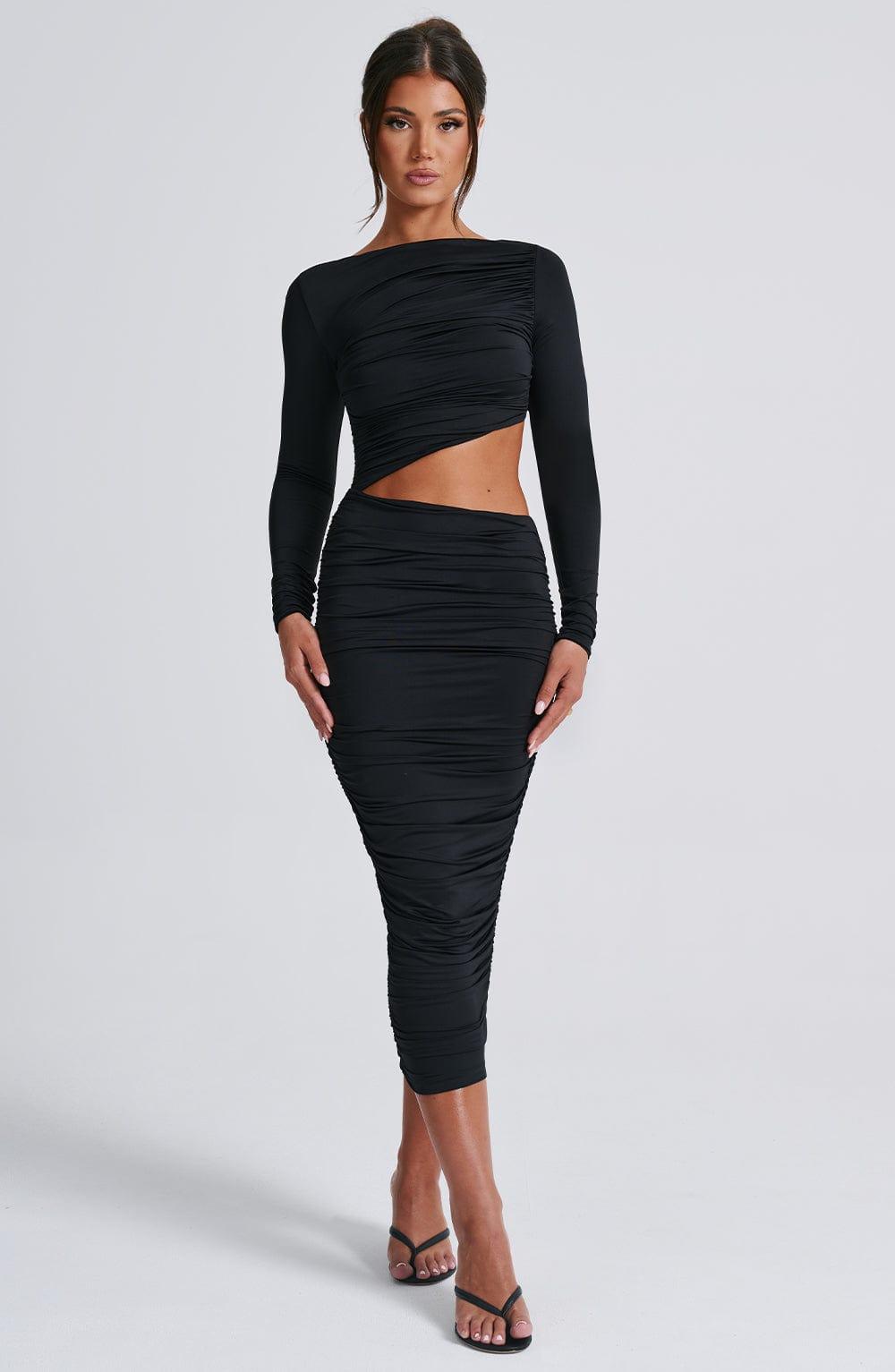 Rylee Midi Dress - Black Product Image