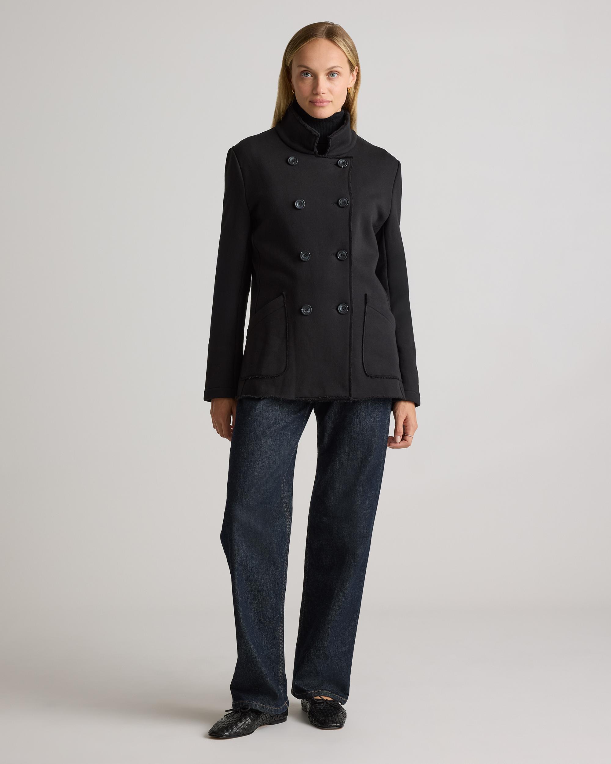 Quince | Women's French Terry Fleece Peacoat Organic Cotton Product Image